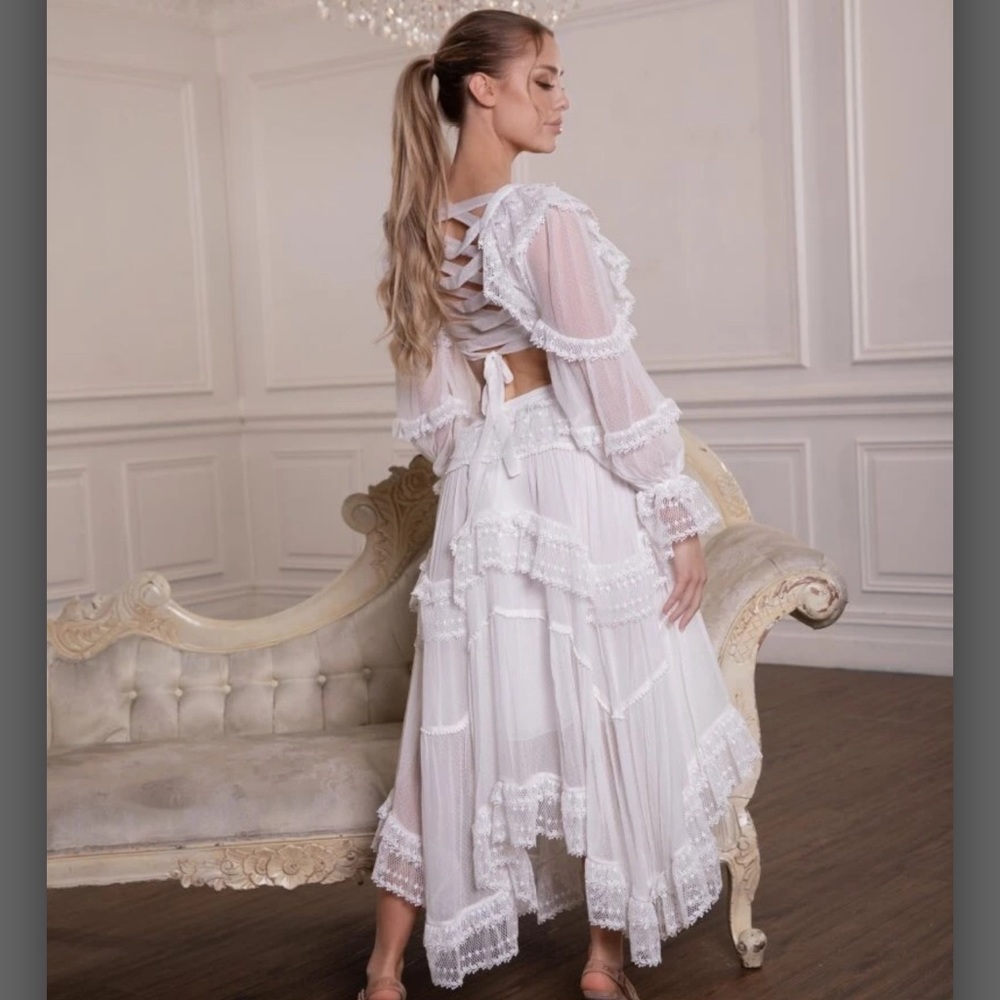 Zimmermann White Long Sleeve Dress